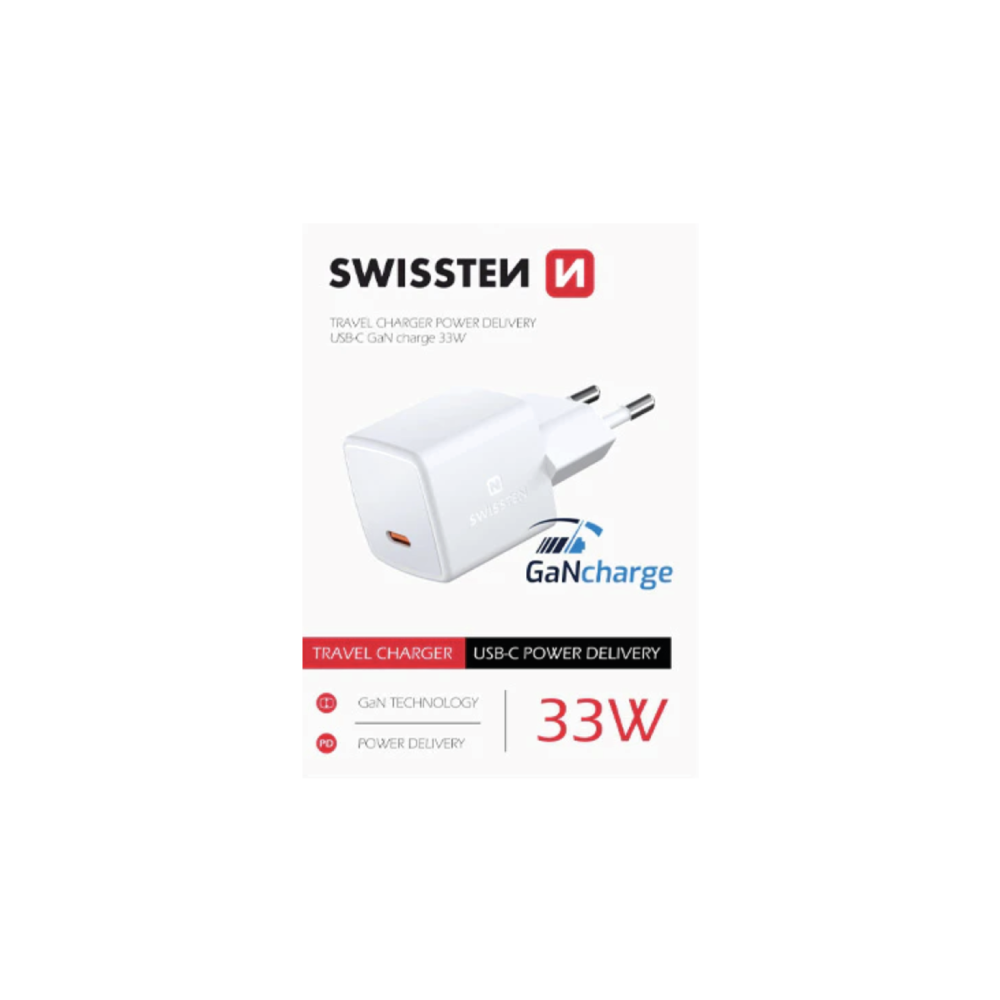 Adaptador Carregador Power Delivery USB-C 33W Swissten