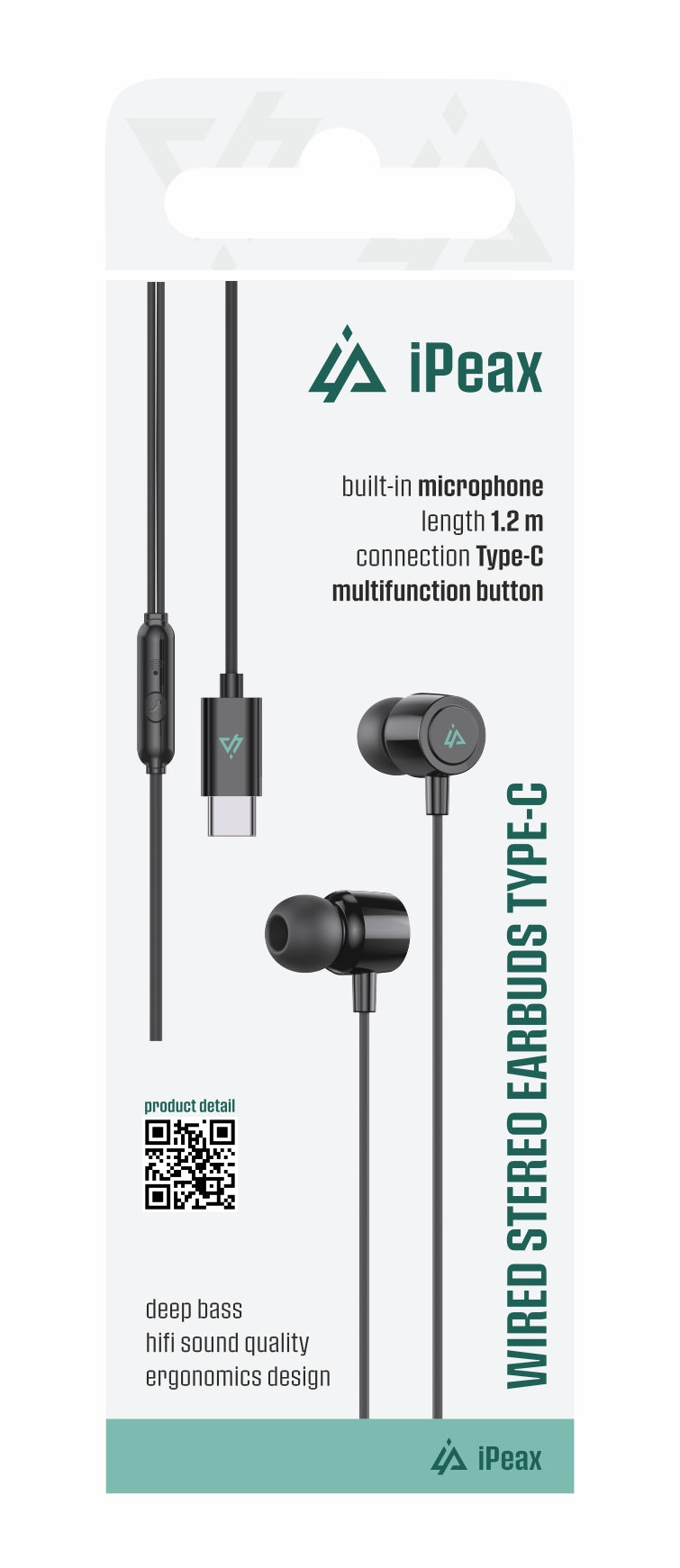 Auriculares com fio USB-C iPeax