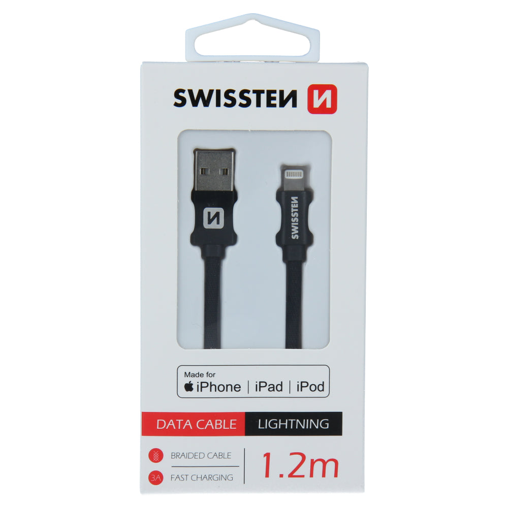 Cabo 1.2M Textile USB para Lightning MFI Swissten