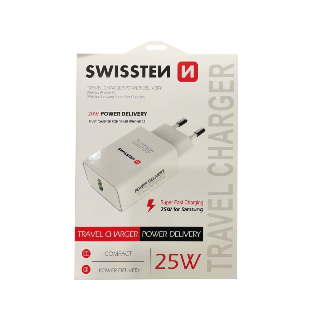 Adaptador Carregador Power Delivery USB-C 25W Swissten