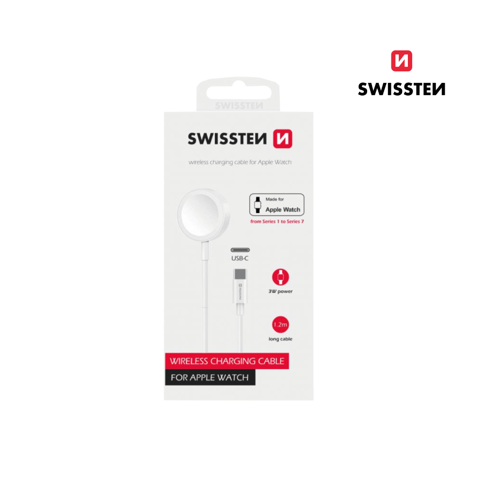 Cabo 1.2M USB-C Magnético para Apple Watch Swissten
