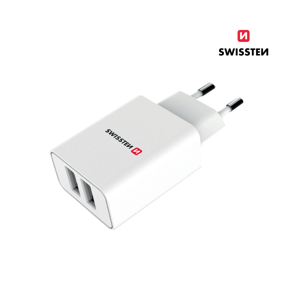 Adaptador Carregador Smart IC 2.1A (2xUSB) Swissten