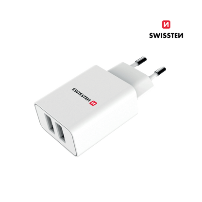 Adaptador Carregador Smart IC 2.1A (2xUSB) Swissten