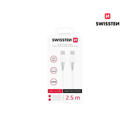 Cabo 2.5M USB-C para USB-C 100W PD Swissten