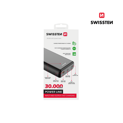 Power Bank 30000 mAh 20W Power Delivery Swissten