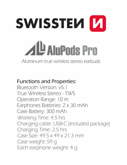 AluPods Pro TWS Swissten