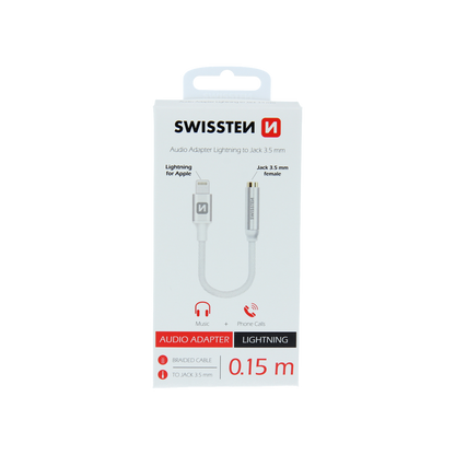 Adaptador Lightning para Jack 3.5mm 0,15M Swissten