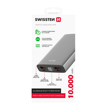 Power Bank 10000 mAh 20W Power Delivery Swissten