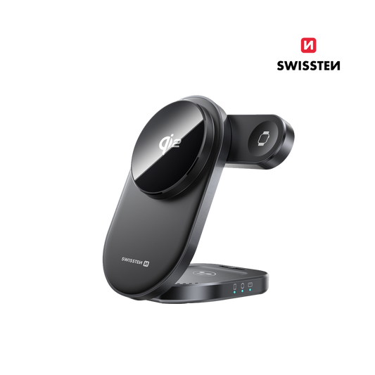 Carregador Wireless Qi2 MagBase (3 em 1) Swissten