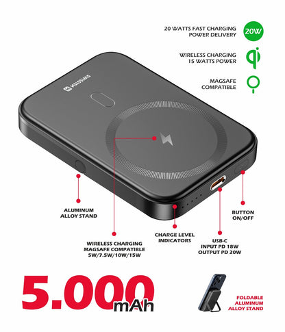 Power Bank MagSafe 5000 mAh 20W Power Delivery Swissten