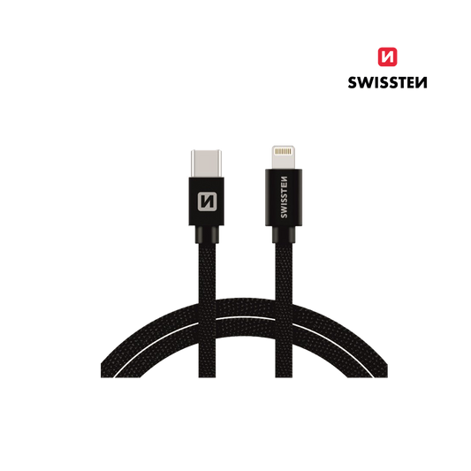 Cabo 1.2M Textile USB-C para Lightning MFI Swissten