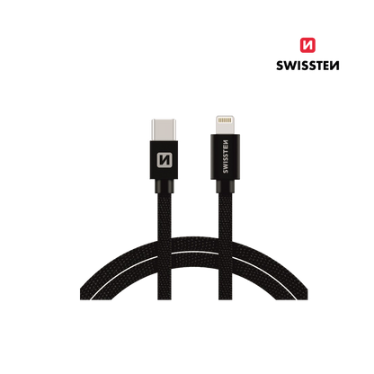 Cabo 1.2M Textile USB-C para Lightning MFI Swissten