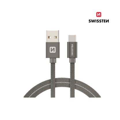 Cabo 1.2M Textile USB para USB-C Swissten
