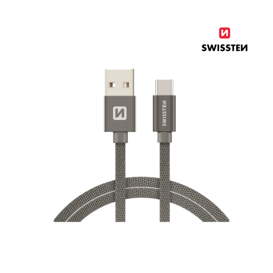 Cabo 1.2M Textile USB para USB-C Swissten