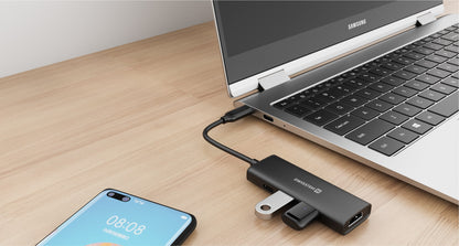 Adaptador HUB USB-C 4 em 1 Swissten (USB-C 100W, HDMI, 2x USB 3.0)