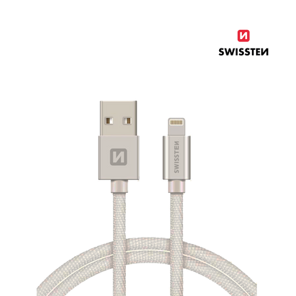 Cabo 1.2M Textile USB para Lightning MFI Swissten