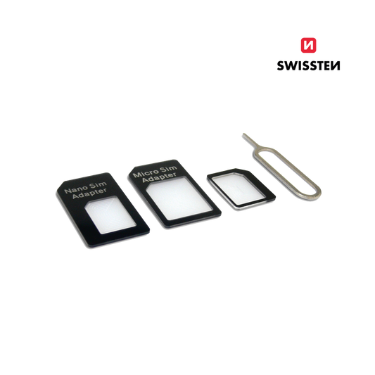 Adaptador SIM para MicroSIM e NanoSIM 4 em 1 Swissten