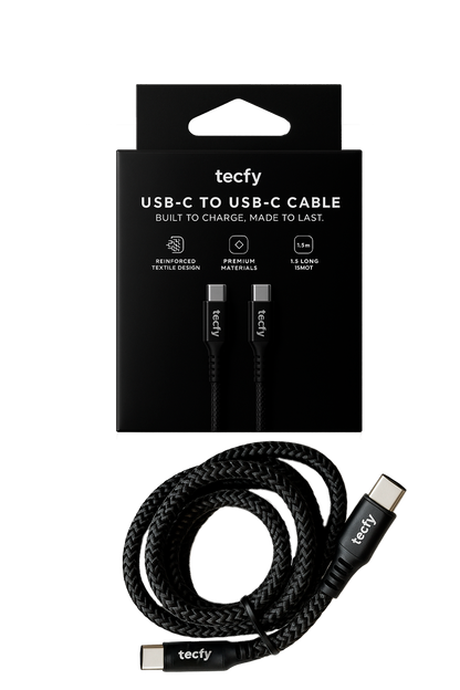 Cabo 1.5M USB-C para USB-C TECFY